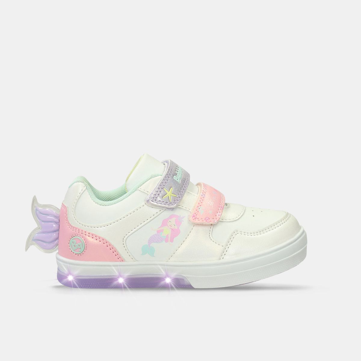 Tenis Con Luces Para Niña Bubblegummers Multicolor Tania Neon